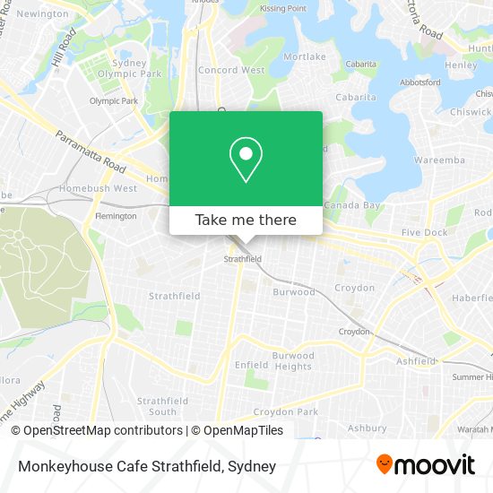 Monkeyhouse Cafe Strathfield map
