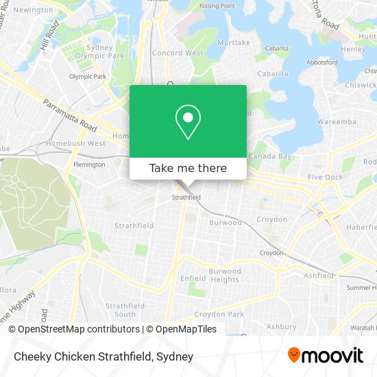 Mapa Cheeky Chicken Strathfield