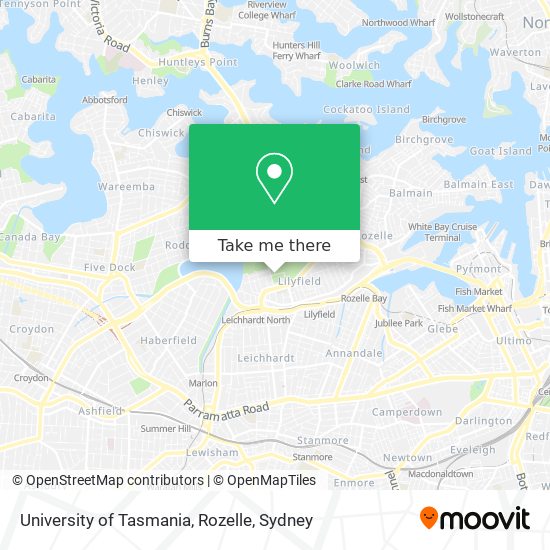 University of Tasmania, Rozelle map