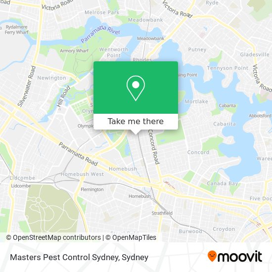 Mapa Masters Pest Control Sydney