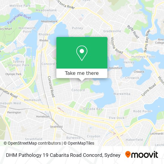 Mapa DHM Pathology 19 Cabarita Road Concord