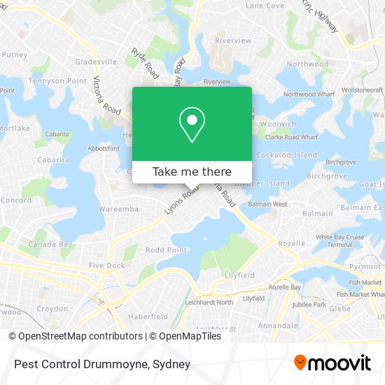 Pest Control Drummoyne map