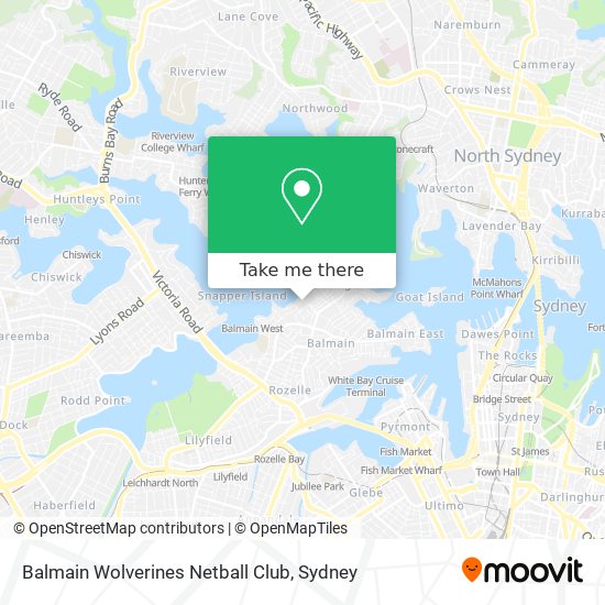 Balmain Wolverines Netball Club map