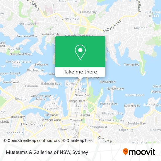 Museums & Galleries of NSW map