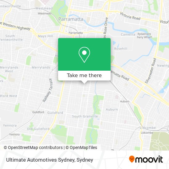 Mapa Ultimate Automotives Sydney