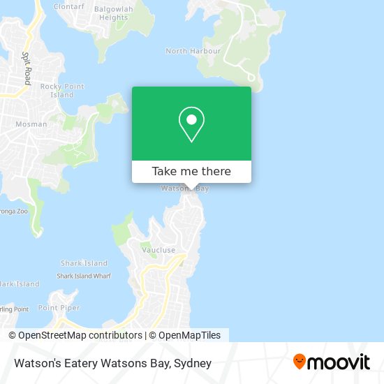 Mapa Watson's Eatery Watsons Bay