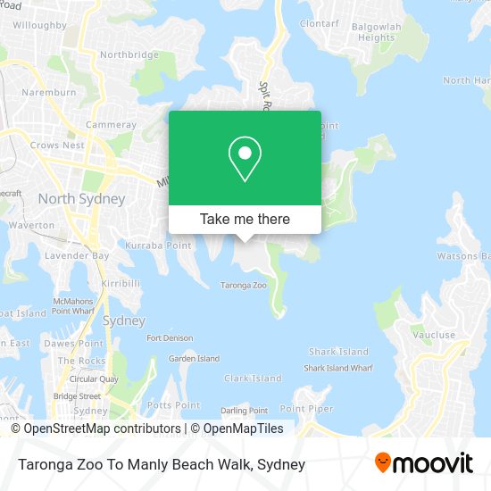 How to get to Taronga Zoo To Manly Beach Walk in Mosman by Bus, Train