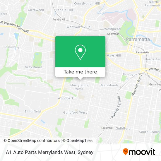 Mapa A1 Auto Parts Merrylands West