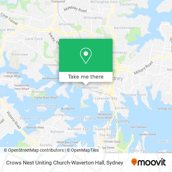 Crows Nest Uniting Church-Waverton Hall map