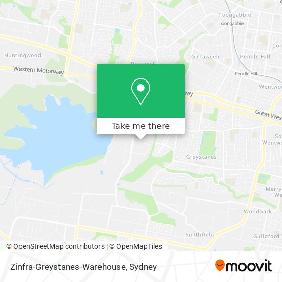 Mapa Zinfra-Greystanes-Warehouse