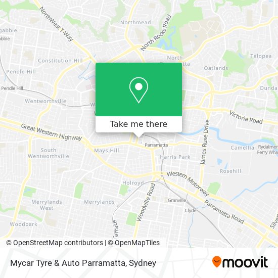 Mapa Mycar Tyre & Auto Parramatta