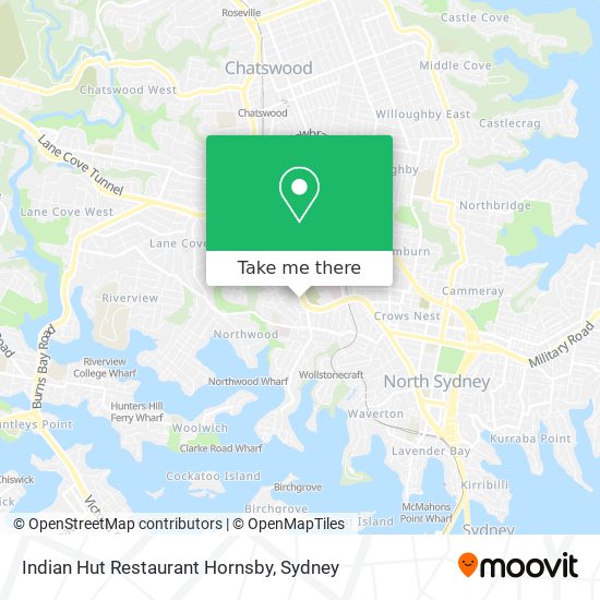 Indian Hut Restaurant Hornsby map