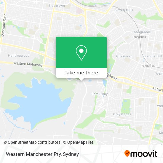 Mapa Western Manchester Pty