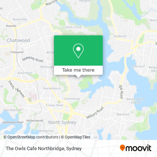 The Owls Cafe Northbridge map