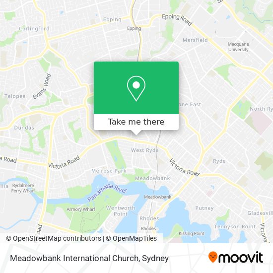 Meadowbank International Church map