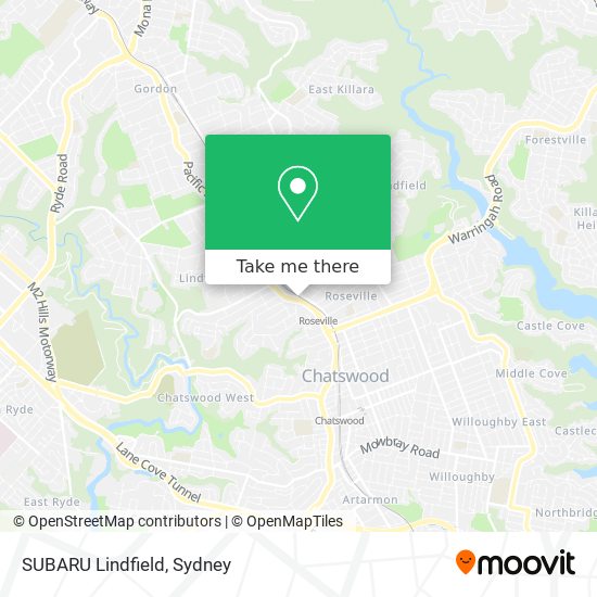 Mapa SUBARU Lindfield