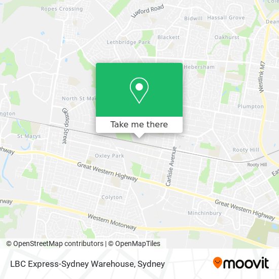 LBC Express-Sydney Warehouse map