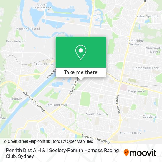 Penrith Dist A H & I Society-Penrith Harness Racing Club map