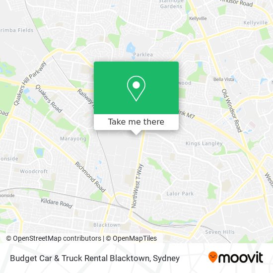 Mapa Budget Car & Truck Rental Blacktown