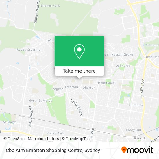 Mapa Cba Atm Emerton Shopping Centre