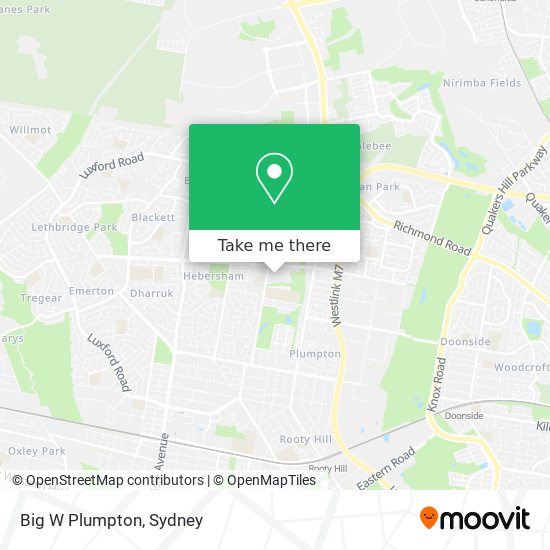 Mapa Big W Plumpton