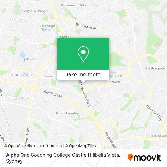 Mapa Alpha One Coaching College Castle Hillbella Vista