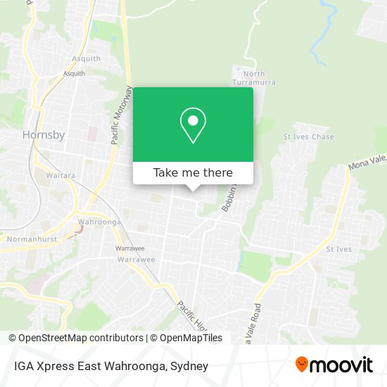 Mapa IGA Xpress East Wahroonga