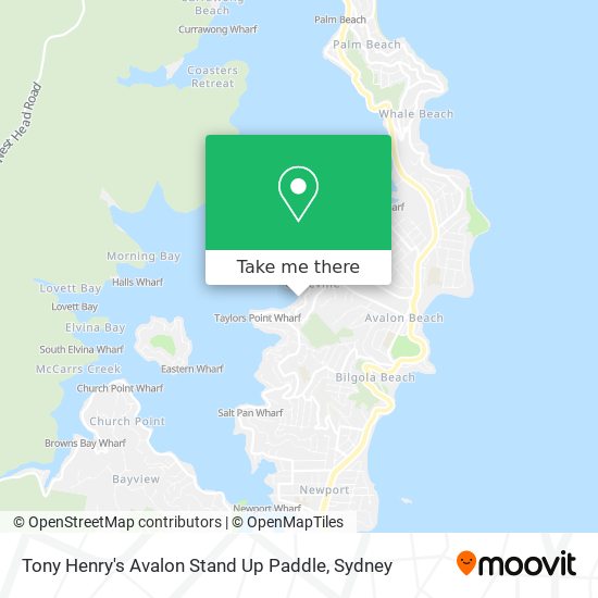 Tony Henry's Avalon Stand Up Paddle map