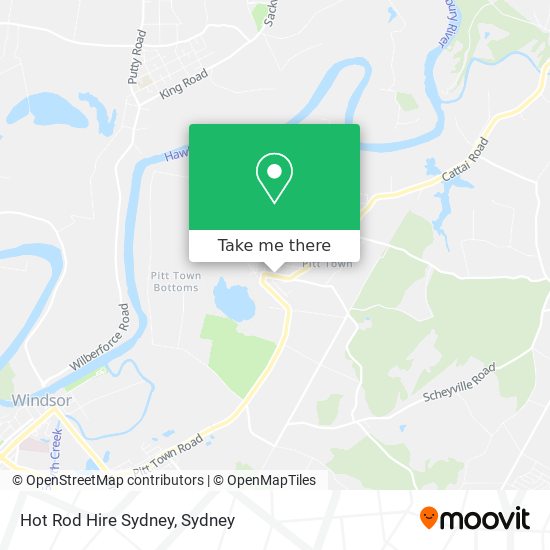 Mapa Hot Rod Hire Sydney