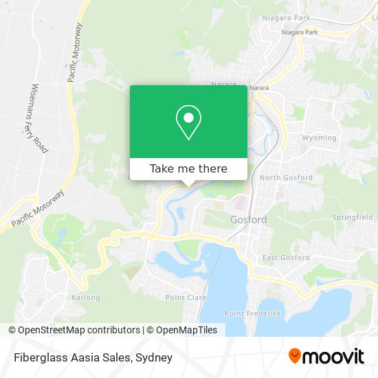 How to get to Fiberglass Aasia Sales in West Gosford by Bus, Train or Metro?