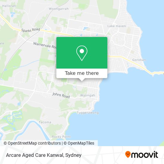 Arcare Aged Care Kanwal map