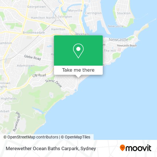 Merewether Ocean Baths Carpark map