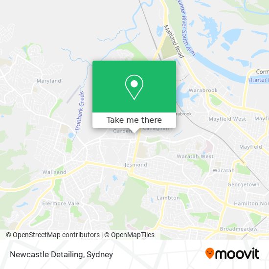 Mapa Newcastle Detailing