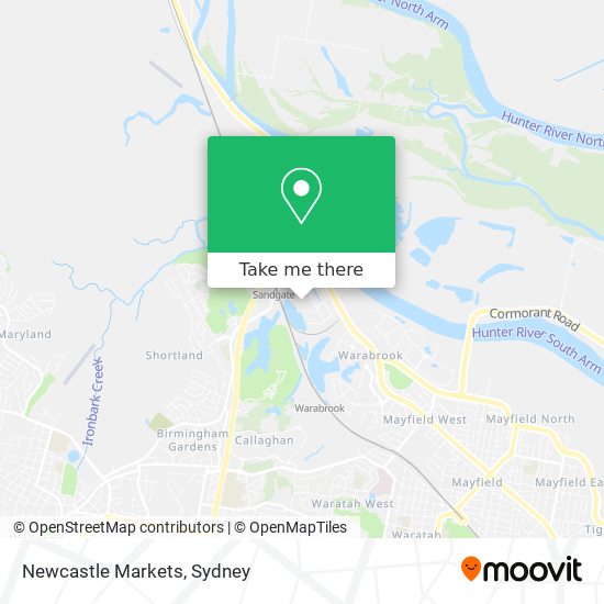 Mapa Newcastle Markets