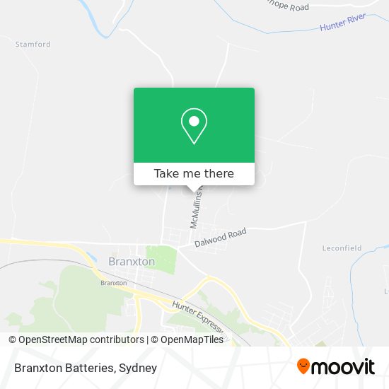 Mapa Branxton Batteries