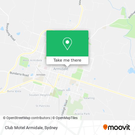 Mapa Club Motel Armidale