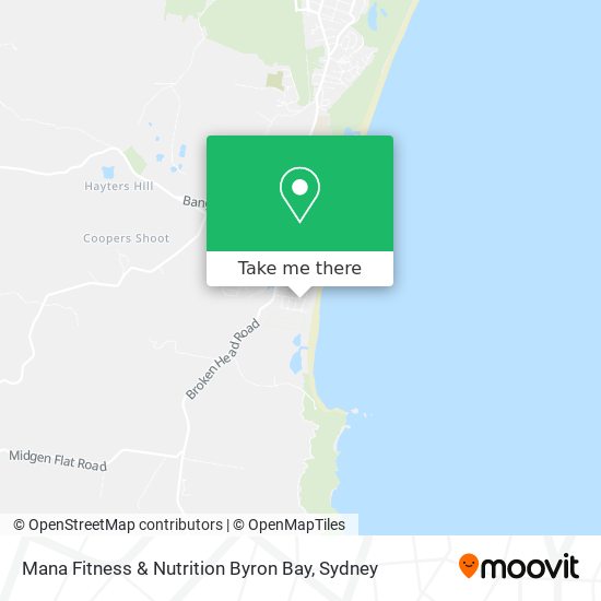 Mapa Mana Fitness & Nutrition Byron Bay