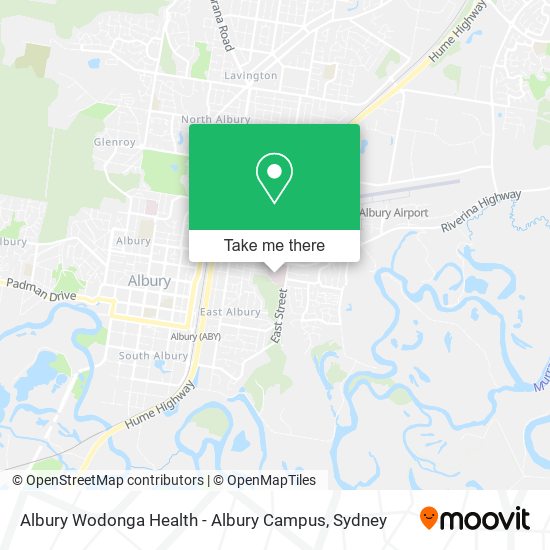 Mapa Albury Wodonga Health - Albury Campus