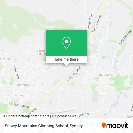 Mapa Snowy Mountains Climbing School