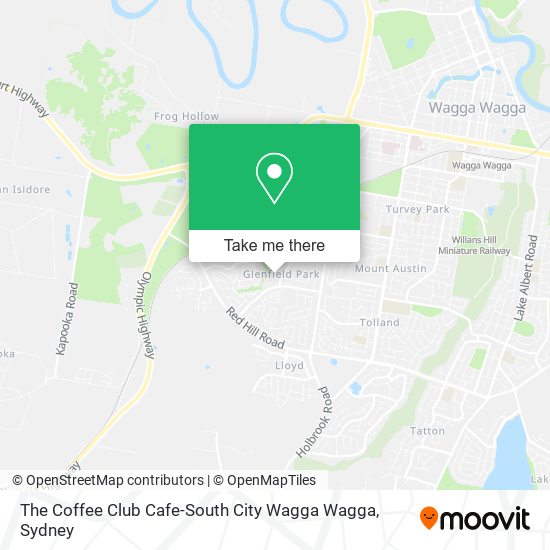 Mapa The Coffee Club Cafe-South City Wagga Wagga
