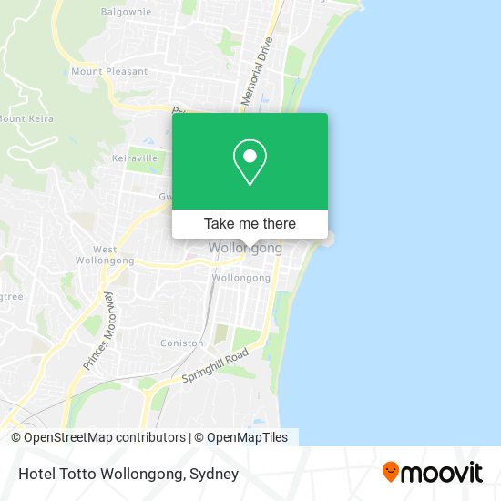 Hotel Totto Wollongong map