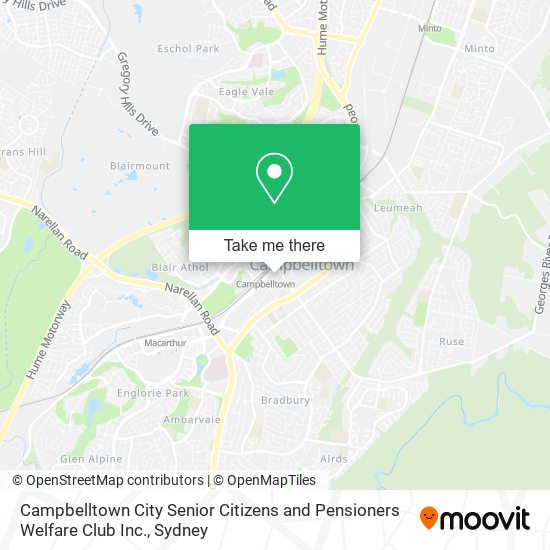 Campbelltown City Senior Citizens and Pensioners Welfare Club Inc. map