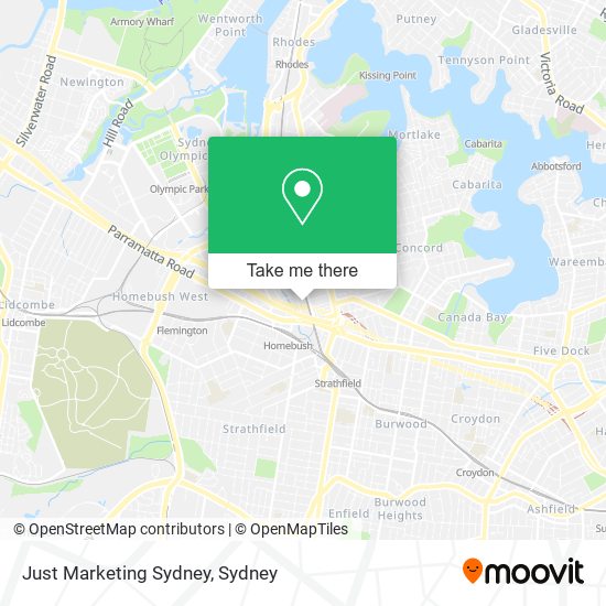 Mapa Just Marketing Sydney