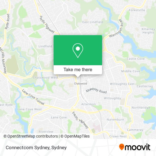 Mapa Connectcom Sydney