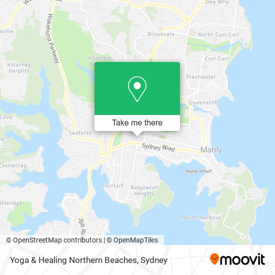 Yoga & Healing Northern Beaches map