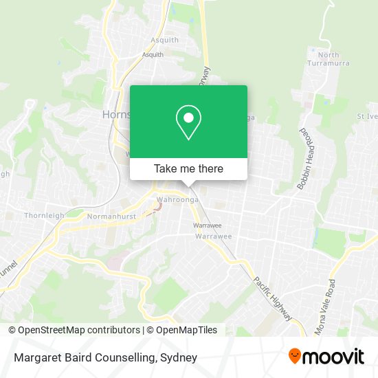Margaret Baird Counselling map