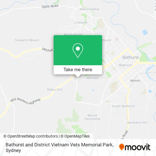 Mapa Bathurst and District Vietnam Vets Memorial Park