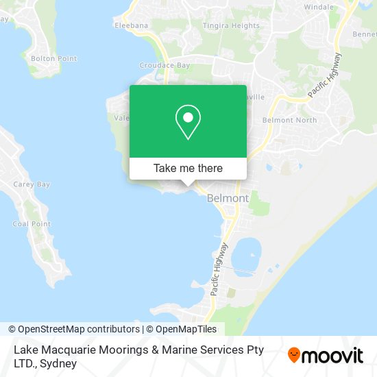 Lake Macquarie Moorings & Marine Services Pty LTD. map