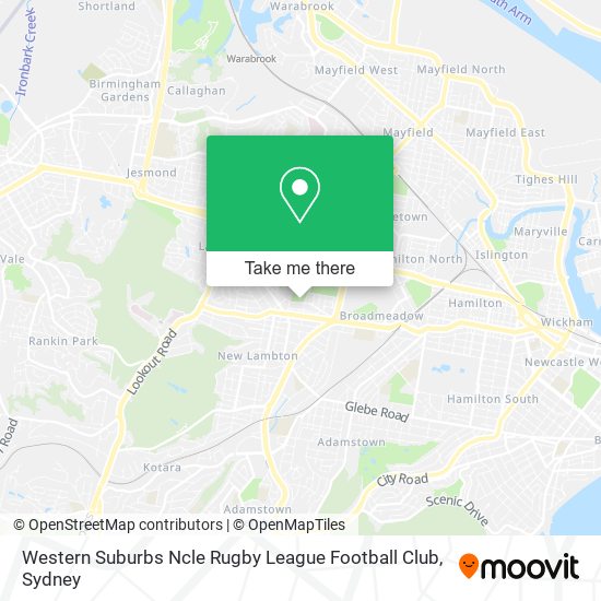 Western Suburbs Ncle Rugby League Football Club map