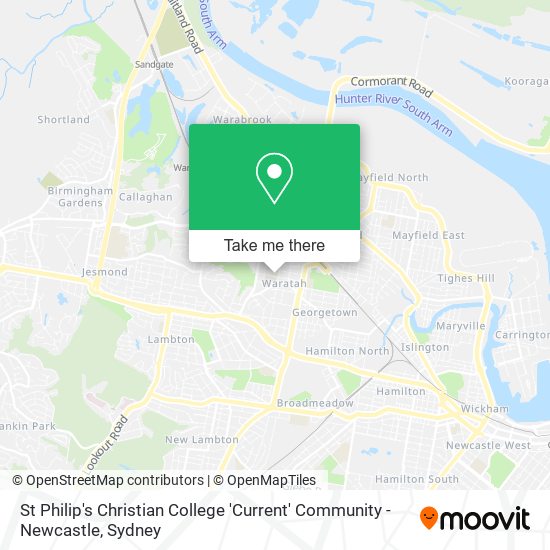 St Philip's Christian College 'Current' Community - Newcastle map